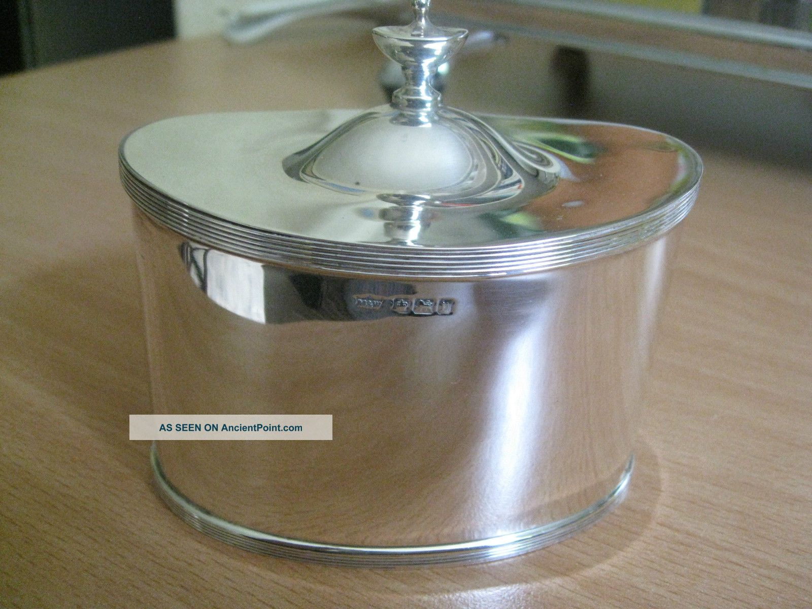 Solid Silver Tea Caddy By Mappin & Webb - Antique Hallmarked Sheffield 1896 Boxes photo