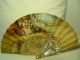 Rare Antique French Mother Of Pearl Hand Painted Signed 1920 Hand Fan Other Antique Decorative Arts photo 3