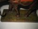 Pompeian Armour Bronze Sculpture Elephant With Indian Rider W Tusks Metalware photo 3