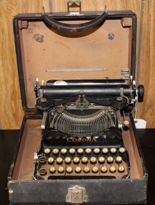 Antique Corona No.  3 Folding Portable Typewriter With Carrying Case photo