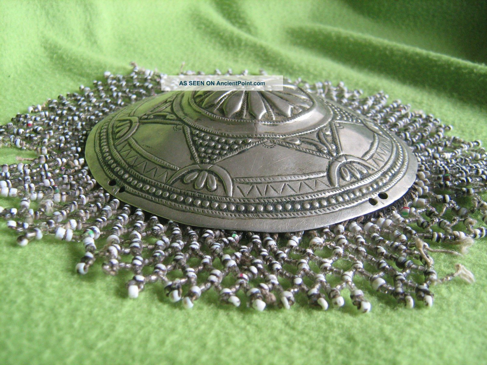 Antique 1800 ' S Ottoman Silver Bridal Head Piece With Ornaments Islamic photo