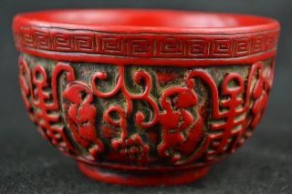 Collectibles Decorated Wonderful Handwork Carving Flow Bowl photo