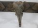 Antique Old Rare Hand Carved Wooden Elephant Bust Shaped Wall Hanger India photo 1