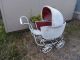 Wonderful Twenties Thirties Antique White Wicker Baby Carriage Buggy Stroller Baby Carriages & Buggies photo 3