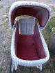Wonderful Twenties Thirties Antique White Wicker Baby Carriage Buggy Stroller Baby Carriages & Buggies photo 4