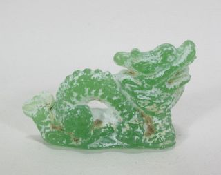 Collectible Figurines China Peking Glass Carved Dragon Small Statue photo