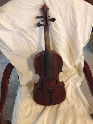Antique Antonius Stradivarius Copy Violin For Repair Early 1900s photo
