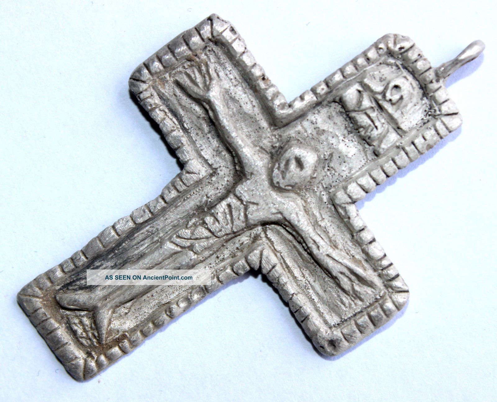 Byzantine Religious Silver Cross,  Pendant,  Amulet - Saints Circa 1200 Ad Pp Other Antiquities photo