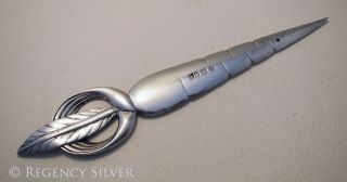Asprey & Co.  Rare Carrot Solid Sterling Silver English Table Letter Knife Opener photo