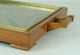 Art Deco Serving Tray With Geometric Marquetry Wood Glass And Brass Bauhaus Era Art Deco photo 9