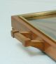 Art Deco Serving Tray With Geometric Marquetry Wood Glass And Brass Bauhaus Era Art Deco photo 1