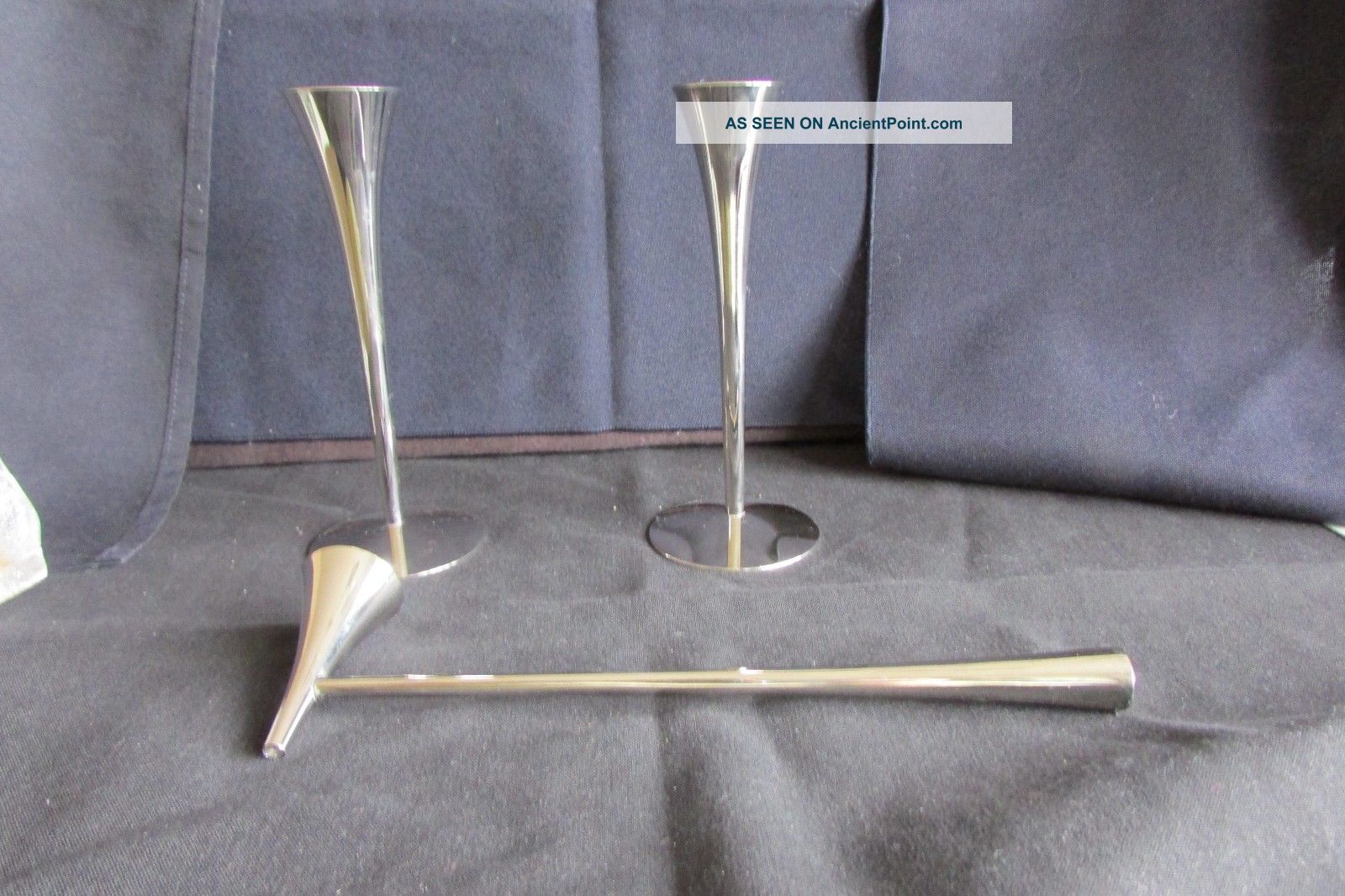 Mid Century Modern Vig Solingen Germany Chrome Candle Holders / Snuffer Eames Mid-Century Modernism photo
