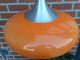 304.  Vintage Ufo Lamp About 1970 - Orange - Plastic - Pop Art Design Mid-Century Modernism photo 5