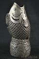 Collectible Decorate Handwork Old Miao Silver Carving Fish Big Incense Burner Other Antique Chinese Statues photo 3