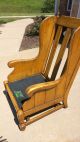 Vintage 1976 Ethan Allen High Back Library Chair Rare Country Light Wood Tone Post-1950 photo 1