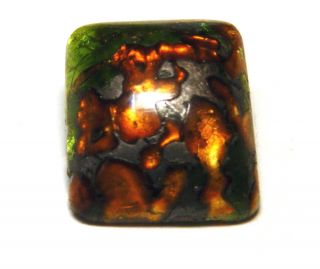 Antique Leo Popper Square Glass Erupting Volcano Button W Key Shank photo
