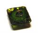 Antique Leo Popper Square Glass Erupting Volcano Button W Key Shank Buttons photo 2