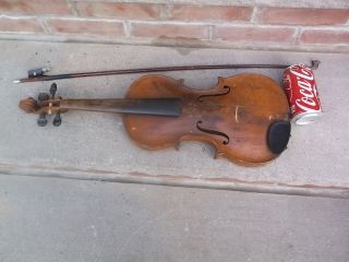 Antique German Kurt Gutter ? Violin & Bow Antique Vintage For Restore photo