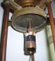 Antique Industrial Vaseline Custard Glass Hanging Cast Brass Ceiling Fixture Chandeliers, Fixtures, Sconces photo 6