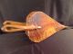 Vintage Hand Carved Decorative Wood Fireplace Hand Pump Leather Bellows Hearth Ware photo 6