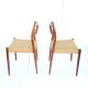 Pair Danish Mid Century Modern Moller Dining Side Chairs Rosewood 79 Wegner Era Post-1950 photo 4