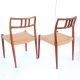 Pair Danish Mid Century Modern Moller Dining Side Chairs Rosewood 79 Wegner Era Post-1950 photo 7