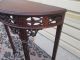 54980 Antique Mahogany Chippendale Carved Deminlune Hall Table Stand 1900-1950 photo 3
