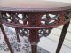 54980 Antique Mahogany Chippendale Carved Deminlune Hall Table Stand 1900-1950 photo 4