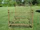 Antique Full Size Brass Bed Frame Headboard Footboard Very Ornate 1900-1950 photo 3