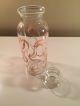 Vintage Clear Glass Apothecary Jar With Pink And Gold Etchings Bottles & Jars photo 1