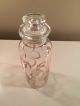Vintage Clear Glass Apothecary Jar With Pink And Gold Etchings Bottles & Jars photo 2