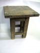 Very Rare Child ' S Stool / Tablewith Brass Decoration On All Corners. 1800-1899 photo 6