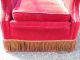 Red Mohair Club Chair Gold & Red Rope Fringe 1930s 1900-1950 photo 2