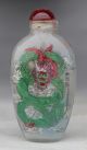 Chinese China Palace Glass Inside Painting Green Dragon Snuff Bottle Snuff Bottles photo 1