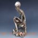 Chinese Silver Copper Handwork Carved Thin Old Man Statue Other Antique Chinese Statues photo 5