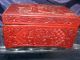 Antique Vintage Chinese Carved Cinnabar Box Men Trees Mountains Flowers &,  China Boxes photo 2