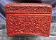 Antique Vintage Chinese Carved Cinnabar Box Men Trees Mountains Flowers &,  China Boxes photo 5