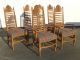 Vtg ' 64 Drexel Esperanto Refectory Trestle Dining Table & Six Ladderback Chairs Post-1950 photo 4