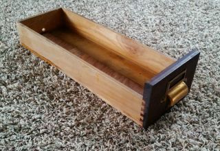Vintage Yawman & Erb Brass Wood Drawer Box Parts Bin Cabinet File Primitive photo
