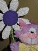 Primitive Hc Kitty Cat Doll W/ Flower & Bird Shelf Sitter Ornie Tuck Primitives photo 1