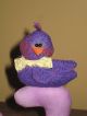 Primitive Hc Kitty Cat Doll W/ Flower & Bird Shelf Sitter Ornie Tuck Primitives photo 2