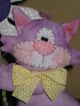 Primitive Hc Kitty Cat Doll W/ Flower & Bird Shelf Sitter Ornie Tuck Primitives photo 3