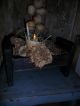 Primitive Early Look Bin,  Old Cigar Box,  Gourd Light,  Dried Sunflowers Heads Primitives photo 1