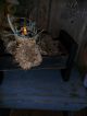 Primitive Early Look Bin,  Old Cigar Box,  Gourd Light,  Dried Sunflowers Heads Primitives photo 2