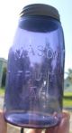Purple Mason Fruit Jar W/lid Quart 1910 ' S Era Decorative L@@k Jars photo 7