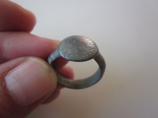 Roman Empire - Ancient Roman Billon Legionnaires Engraved Ring - Ef photo