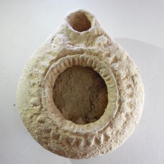 Ancient Judean,  Greek,  Roman Holy Land Oil Lamp From Israel photo