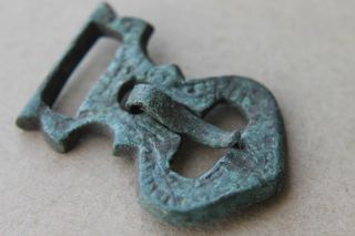 Viking Period Bronze Decorated Buckle Scandinavian Norse Strap End 1000 Ad Vf, photo