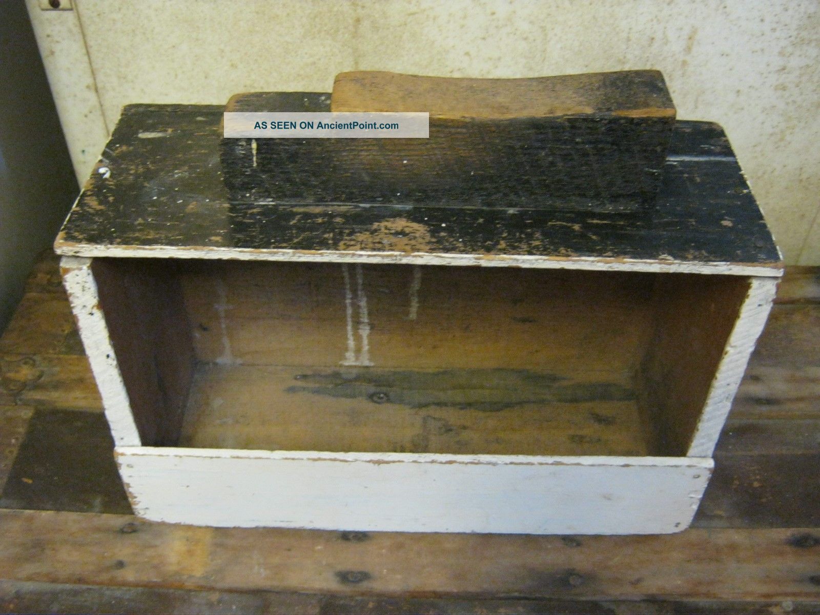 Primitive Antique Handmade Wood Shoeshine Box Made Out Of Crate Wv Norfolk Primitives photo