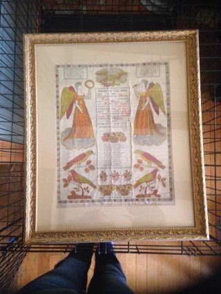 Outstanding Pennsylvania German Watercolor Fraktur True Folk Art 1831 Lebanon photo